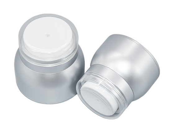 30ml 50ml Matte Silver Airless Cream Jar Cosmetic Containers