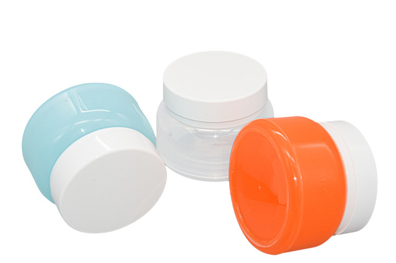 Double Layer PET Plastic Cosmetic Face Cream Jars BPA Free With Lids