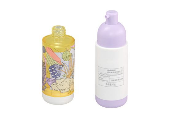Frosted Surface Airless Pump Bottle 45ml Elastic Paint 3D Packaging For Serum Sun Protect