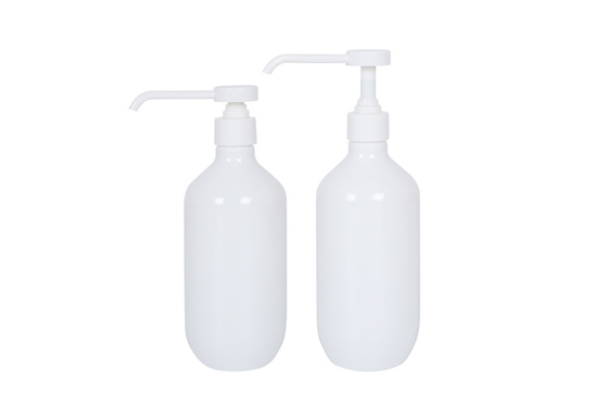 White Empty PET 16oz Shampoo Hair Pump Bottle Hand Sanitizer Pump Bottle Long Nozzle