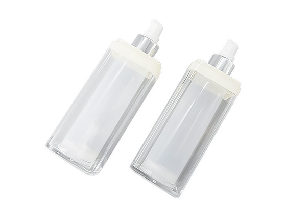 Acrylic Airless Bottle 100ml Square For Skin Care Cream