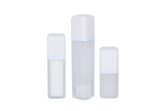 6pcs Froseted White Square Airless Lotion Bottles And Luxury Cream Jar Fancy Cosmetic Skincare Set For Travel Packaging