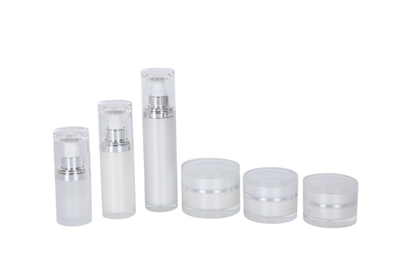 Customized Color Skincare Set 15/30/50g Acrylic Cream Jar And 15/30/50ml Cosmetic Packaging Lotion Bottles Family Set